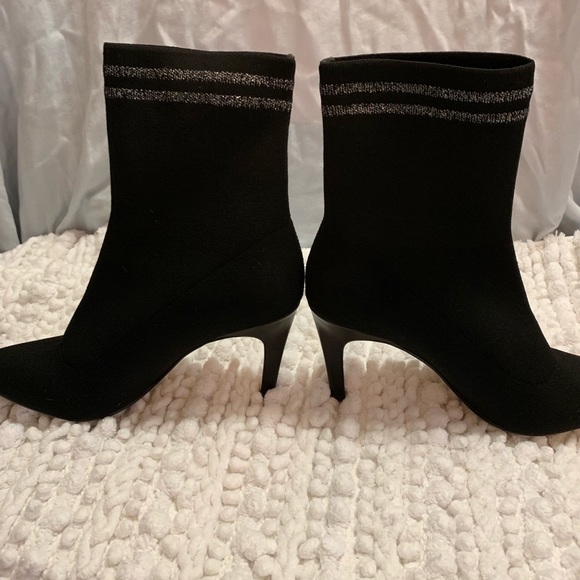 Leith Shoes - Leith Black Silver Stretch Bootie